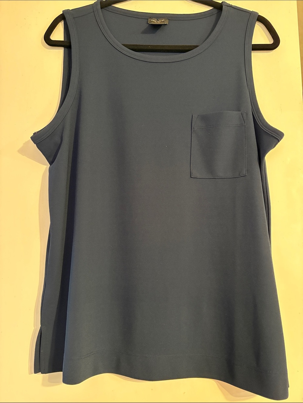 Ann Taylor Factory Blue Sleeveless Pocket Tank